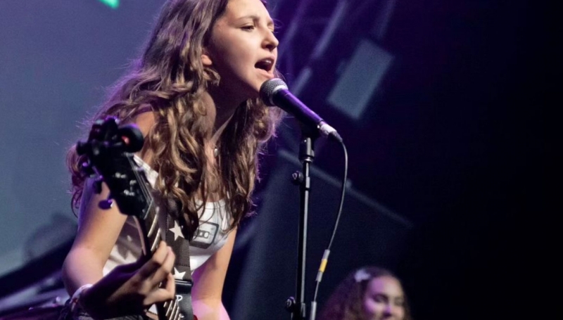 School of Rock Arcadia student performing at an end-of-season showcase