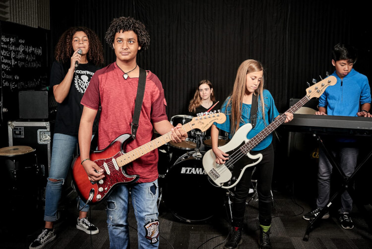 Students auditioning for School of Rock House Band